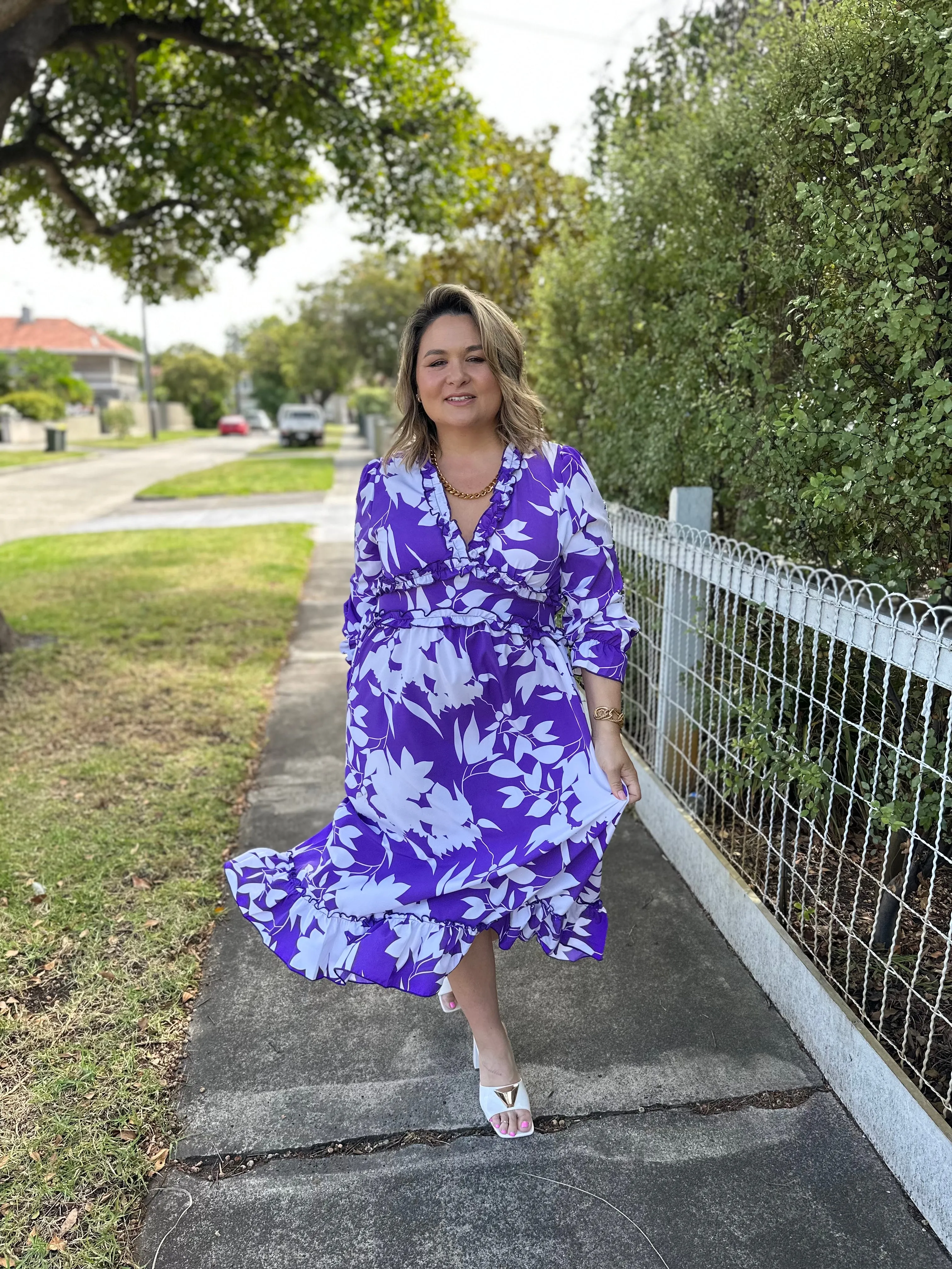 Vita Dress - Purple Print