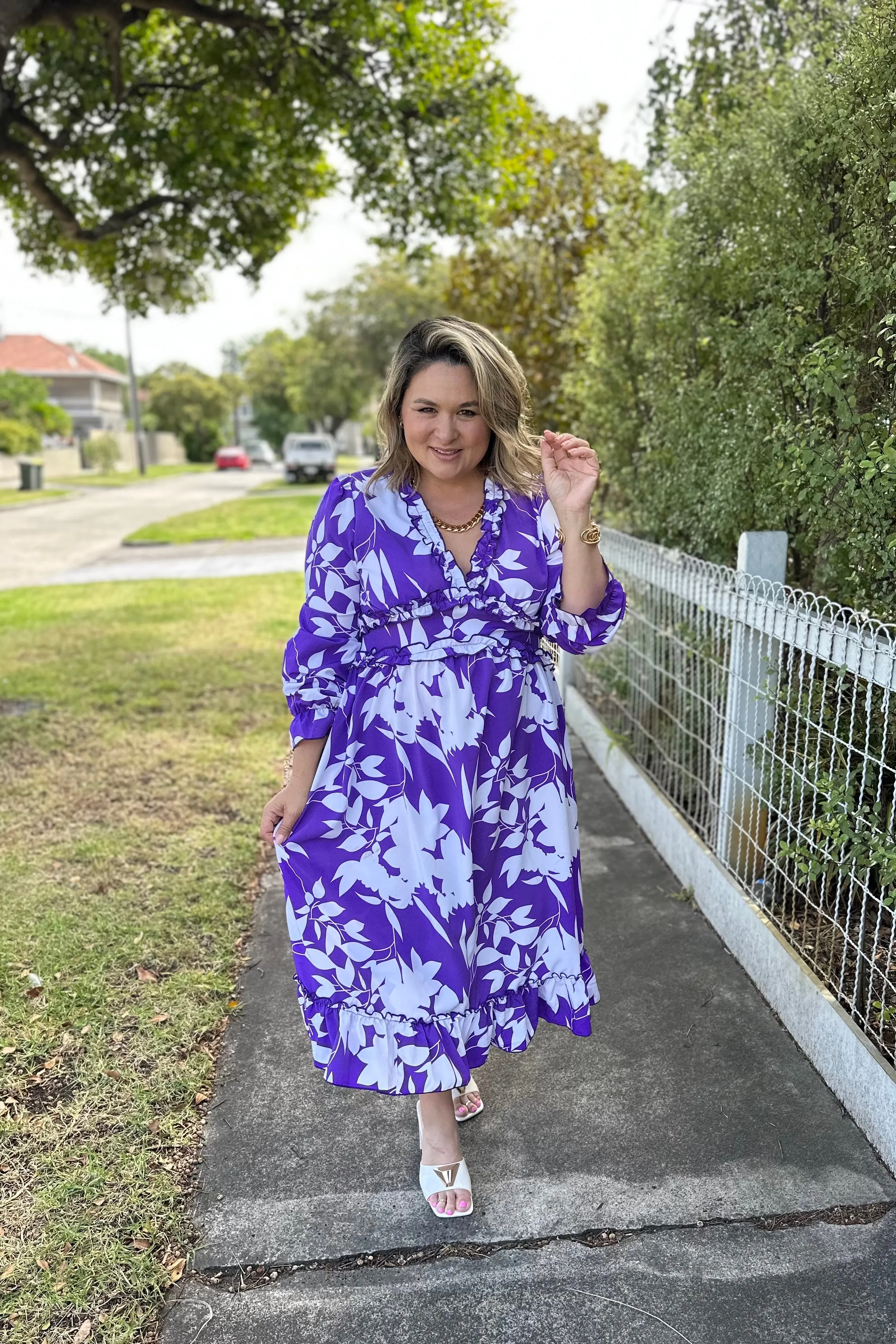 Vita Dress - Purple Print